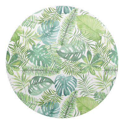 Podložka pod křeslo kulatá Tropické listy