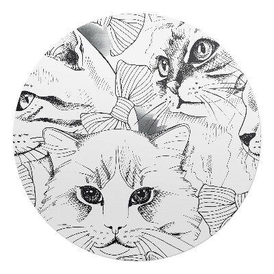 Podložka pod křeslo kulatá Kočky s mašlemi