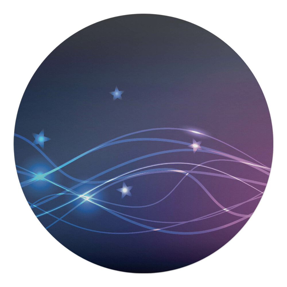 Ochranná podložka na podlahu kulatá Vlny a hvězdy v noci