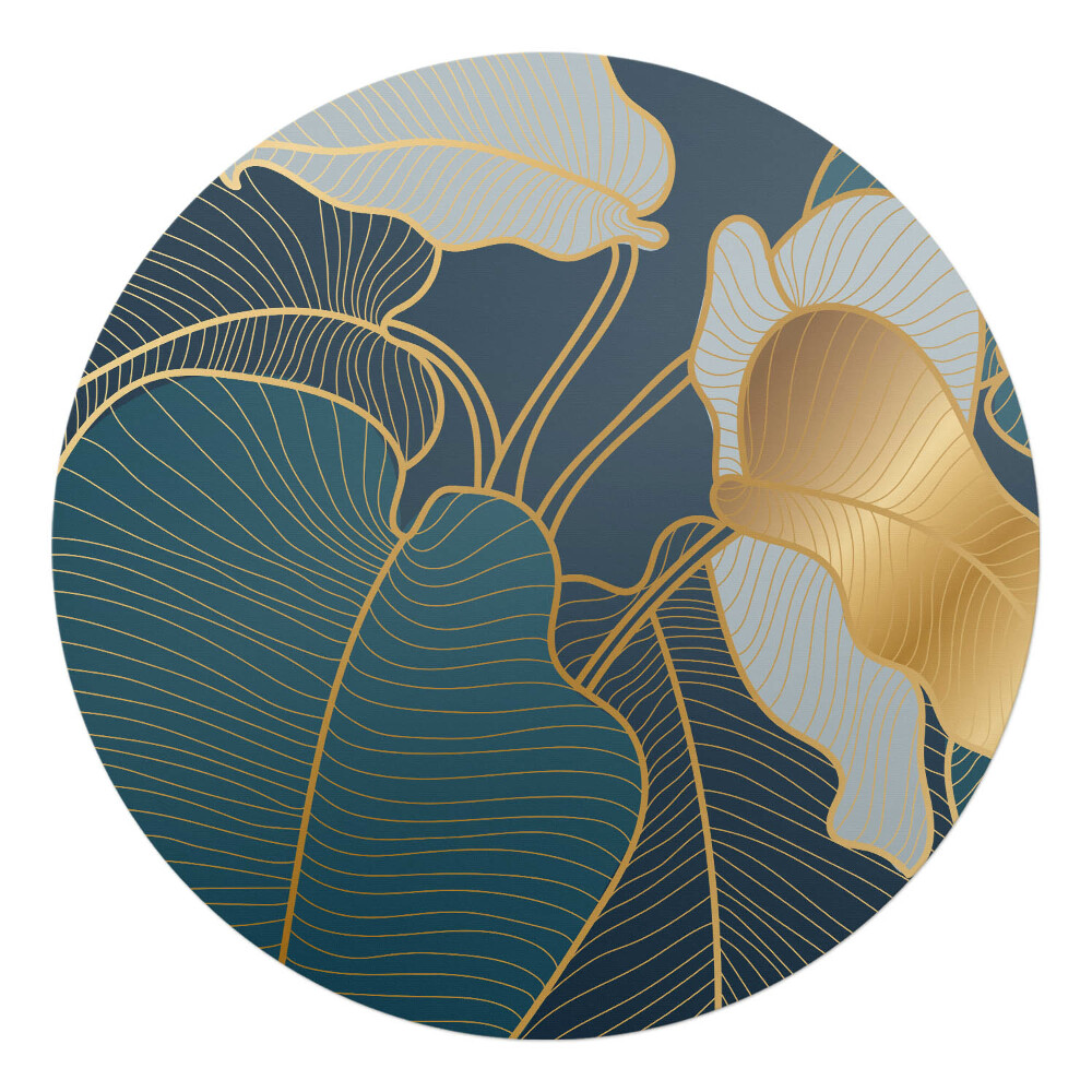 Podložka pod židli kulatá Elegantní listy