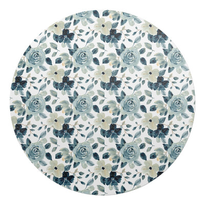 Ochranná podložka na podlahu kulatá Retro květinový vzor