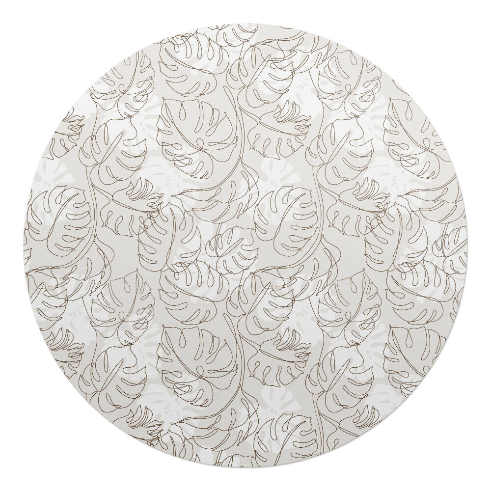 Podložka pod křeslo kulatá Vzor listů monstery