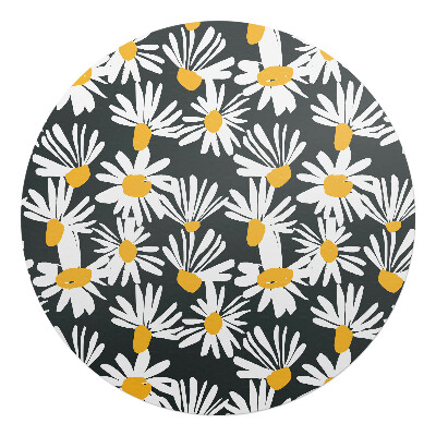 Ochranná podložka na podlahu kulatá Retro květinový vzor