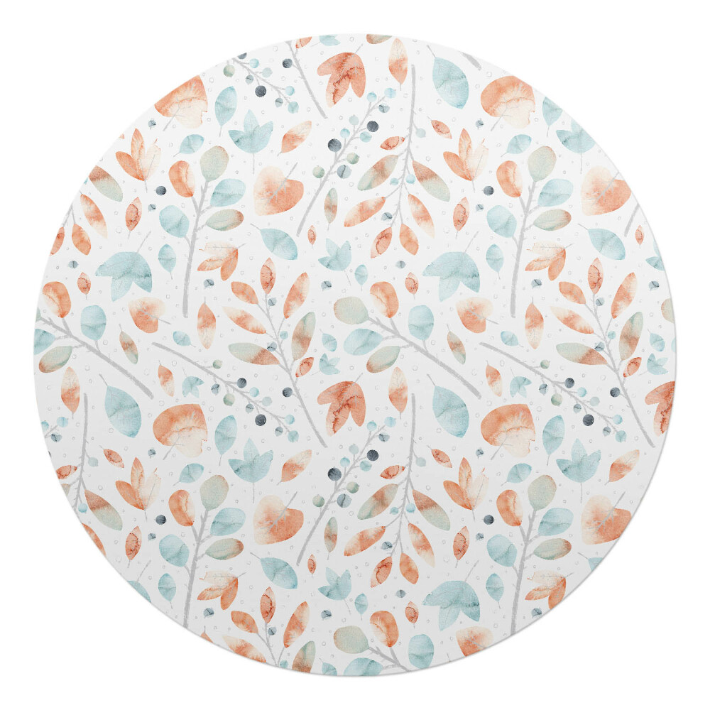 Podložka pod židli kulatá Akvarelové listy