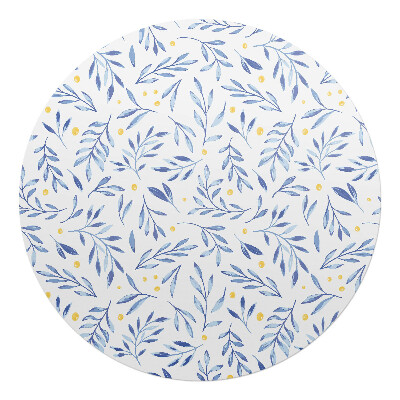 Podložka pod křeslo kulatá Akvarelové listy