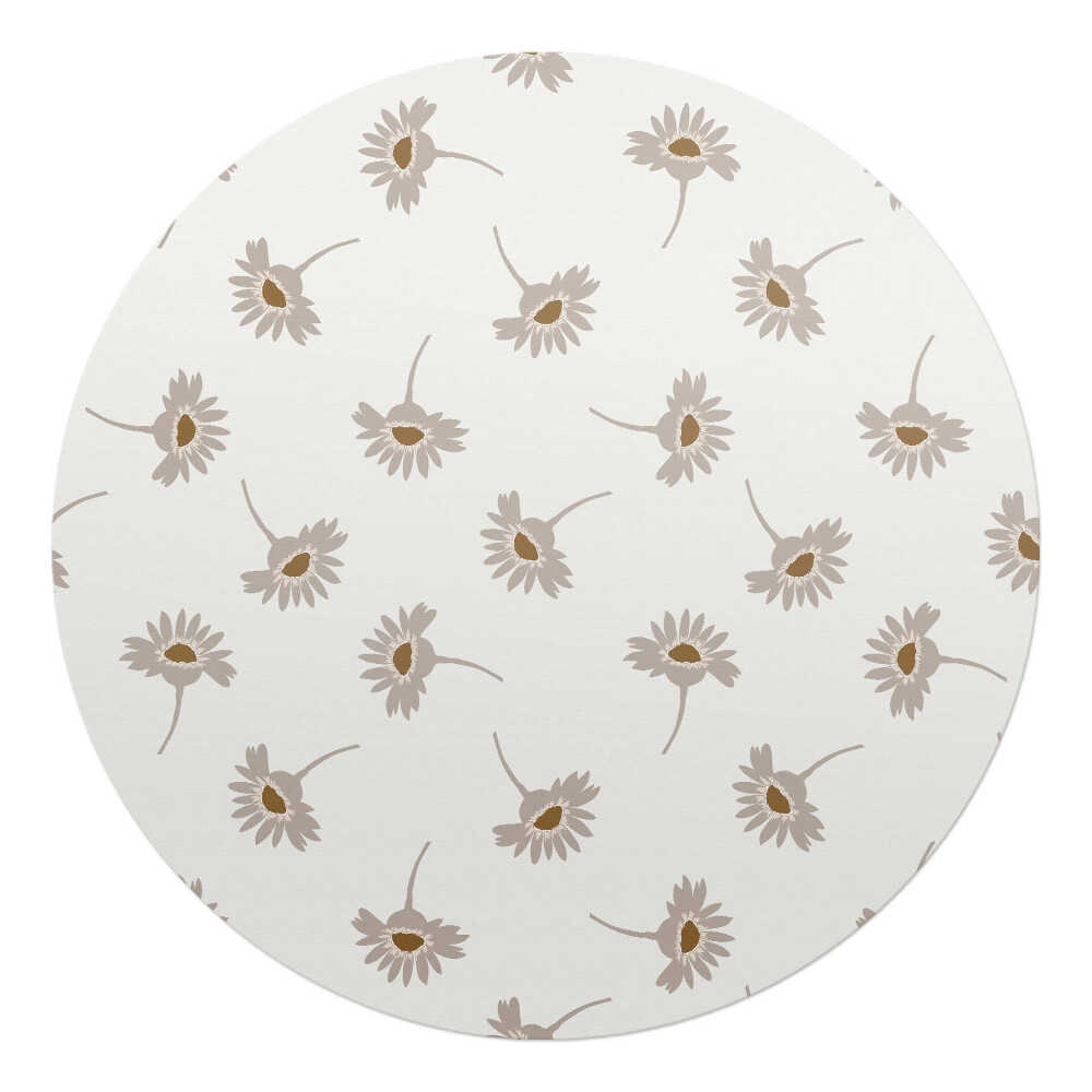 Ochranná podložka pod židli kulatá Retro květinový vzor