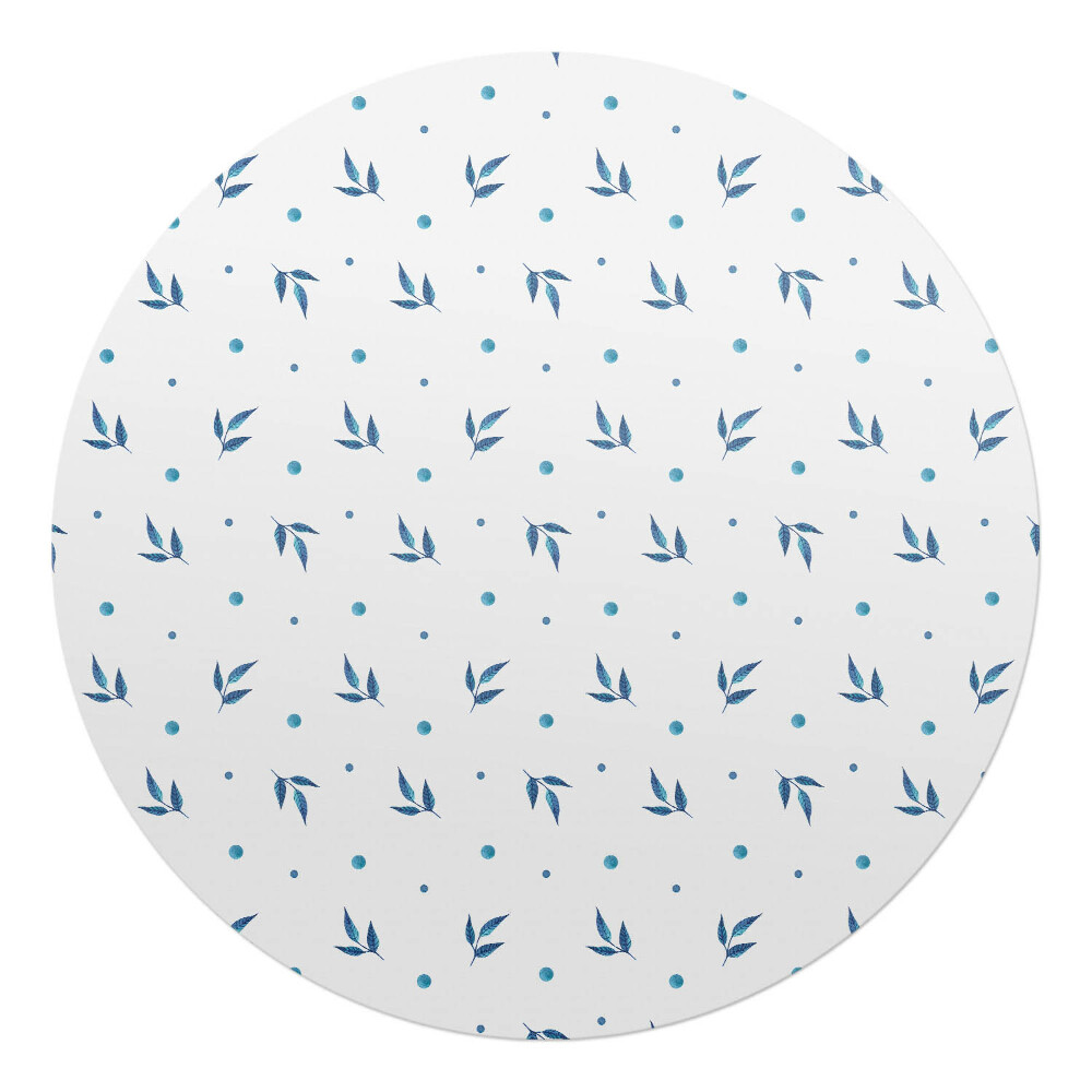 Podložka pod židli kulatá Listy a tečky