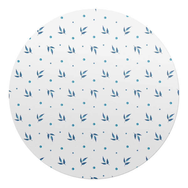 Podložka pod židli kulatá Listy a tečky