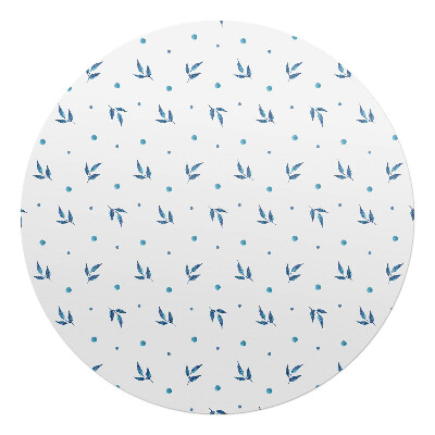 Podložka pod židli kulatá Listy a tečky