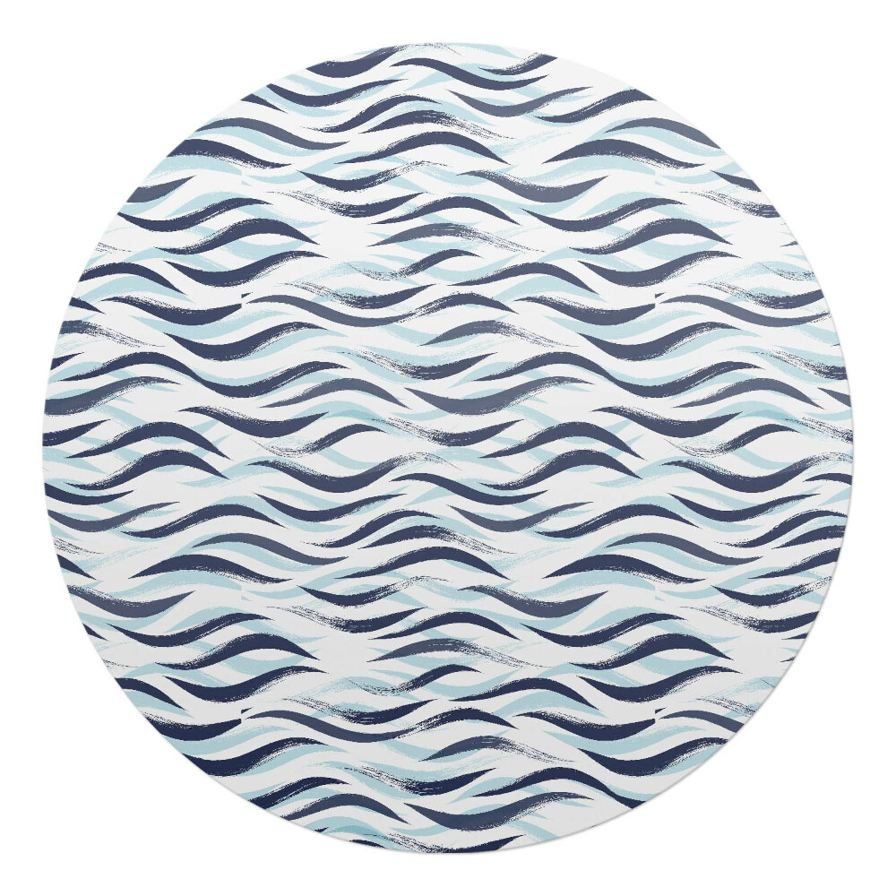 Ochranná podložka pod židli kulatá Vlnité čáry
