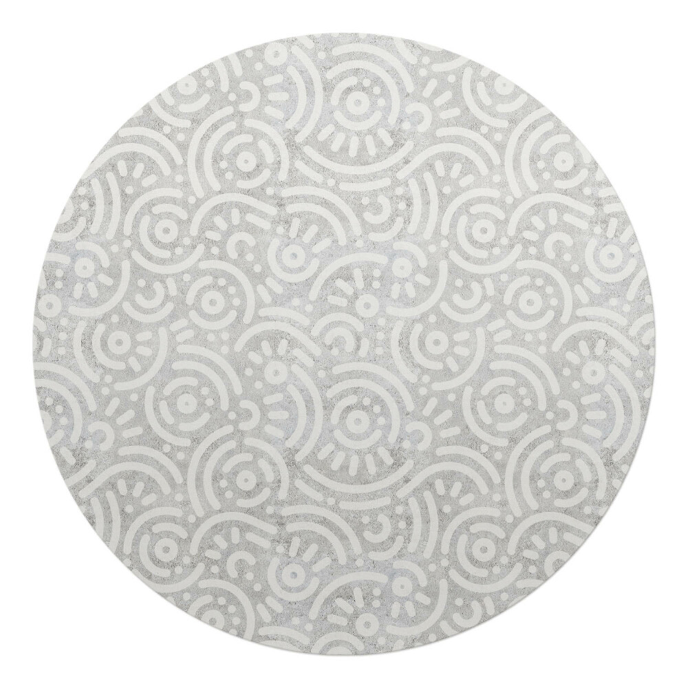 Ochranná podložka na podlahu kulatá Geometrický retro vzor