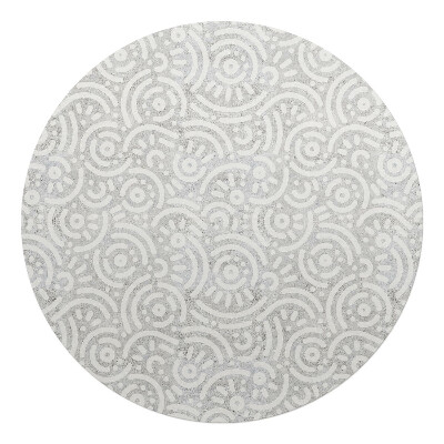 Ochranná podložka na podlahu kulatá Geometrický retro vzor