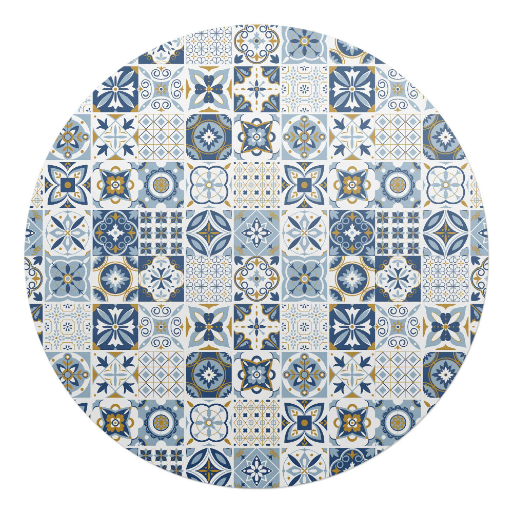 Ochranná podložka pod židli kulatá Dlaždice v retro stylu