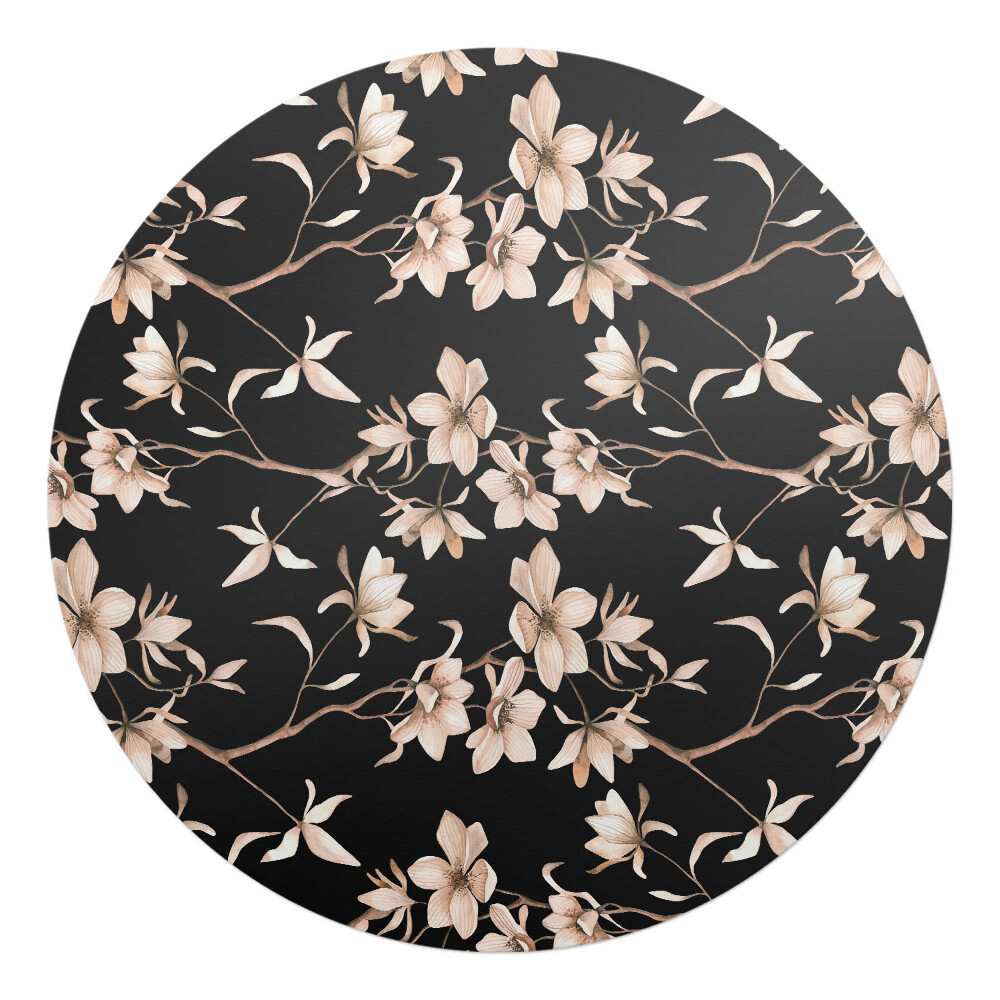 Ochranná podložka na podlahu kulatá Vintage květinový vzor