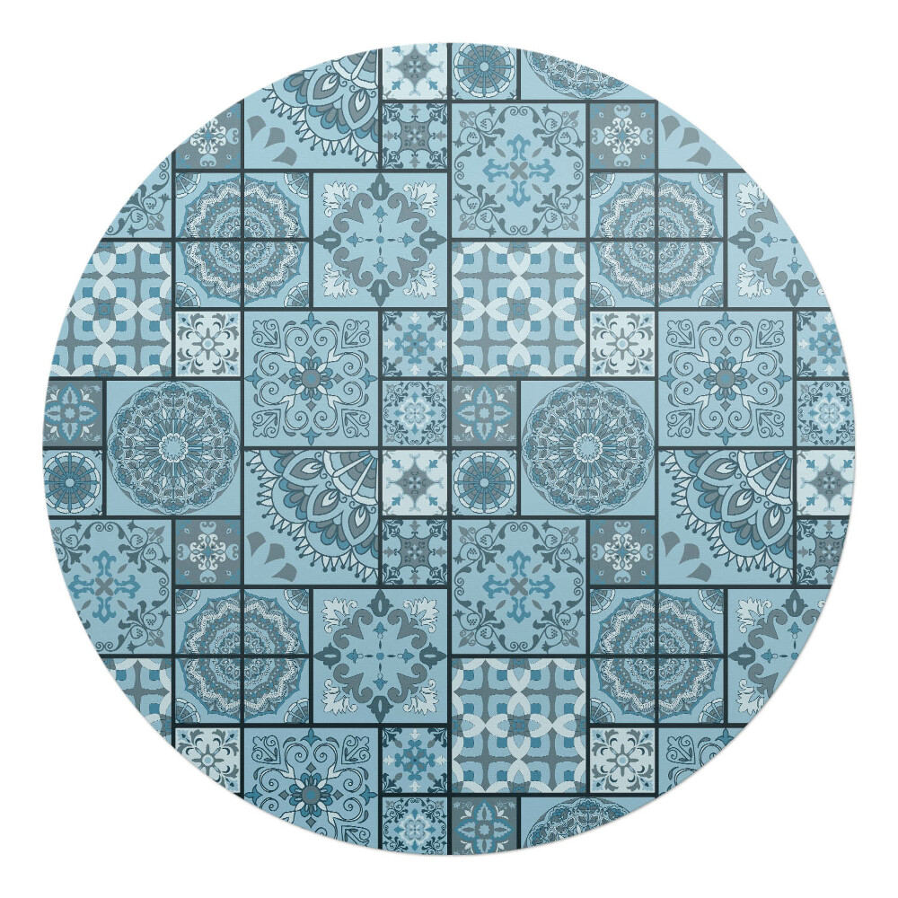 Ochranná podložka pod židli kulatá Geometrická mozaika