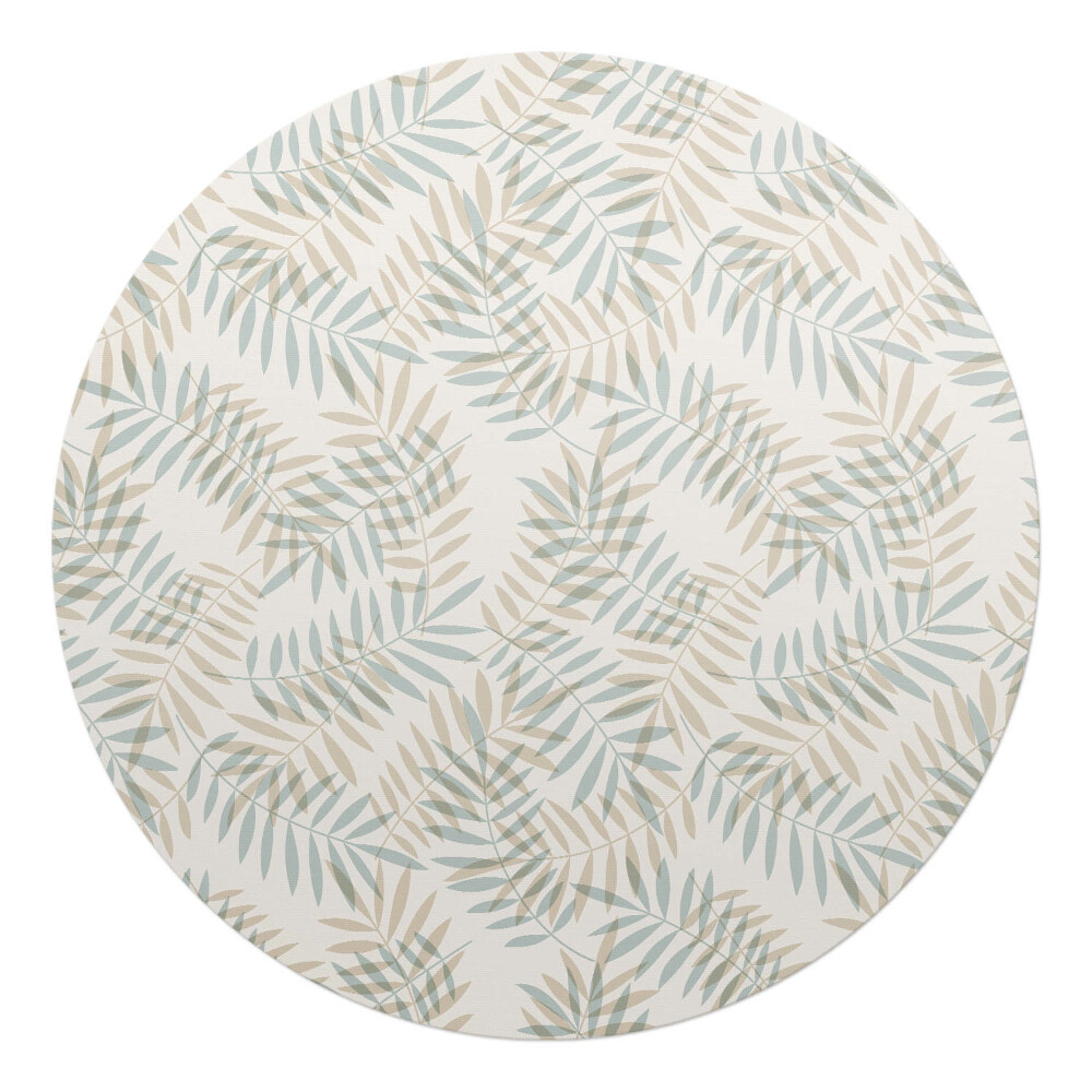 Ochranná podložka na podlahu kulatá Listy v pastelových barvách