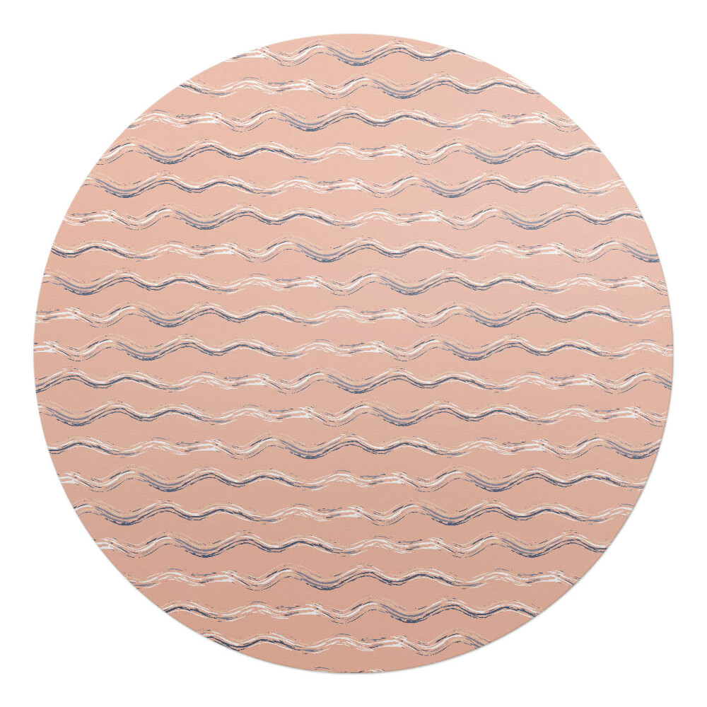 Podložka pod křeslo kulatá Vlnité pastelové linky