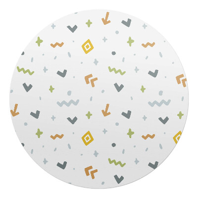 Podložka pod židli kulatá Geometrické vzory