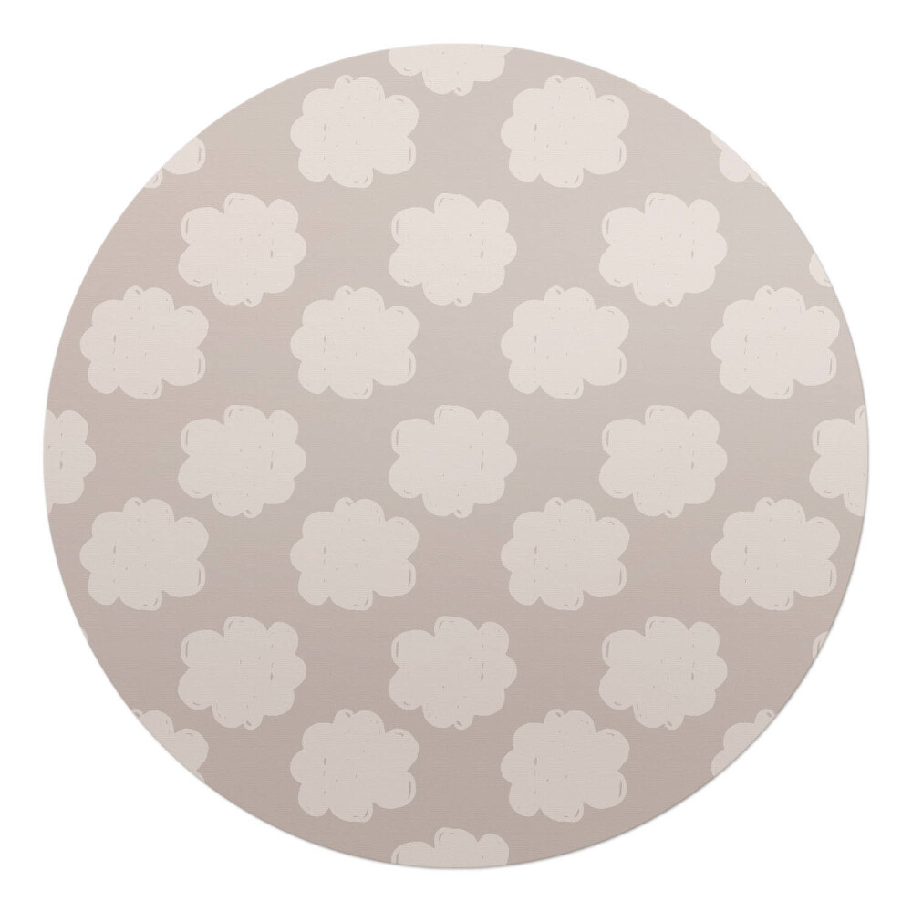 Ochranná podložka pod židli kulatá Mraky na béžovém pozadí