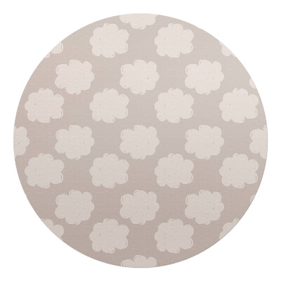 Ochranná podložka pod židli kulatá Mraky na béžovém pozadí