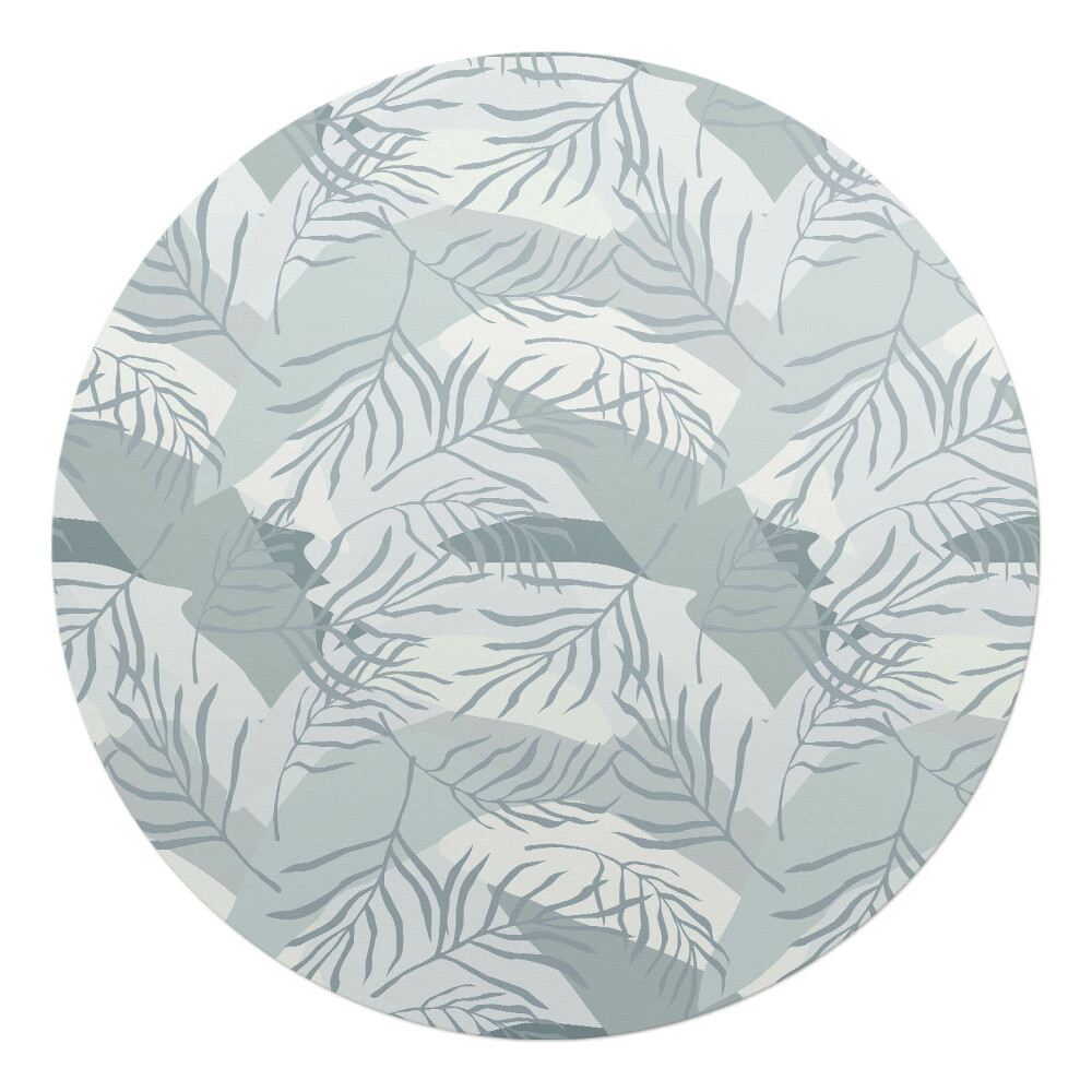 Podložka pod židli kulatá Listy v pastelových barvách