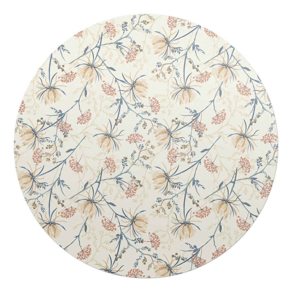Podložka pod křeslo kulatá Vintage květinový vzor