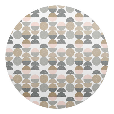 Ochranná podložka na podlahu kulatá Geometrické půlkruhy