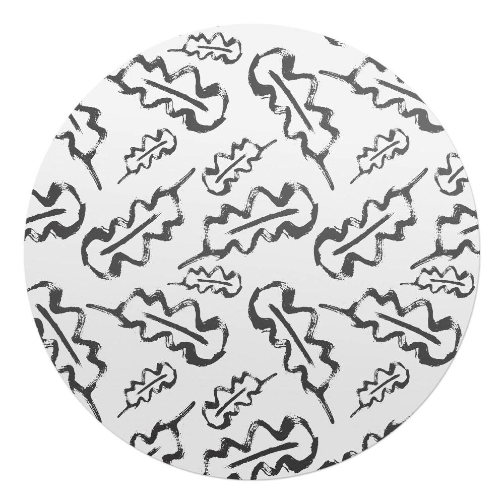 Podložka pod židli kulatá Listy v abstrakci