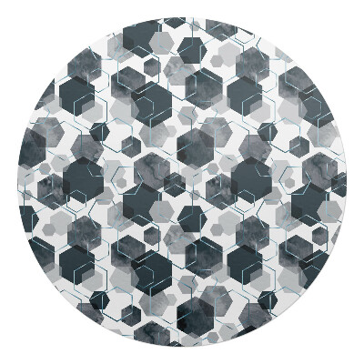 Ochranná podložka pod židli kulatá Geometrické šestiúhelníky