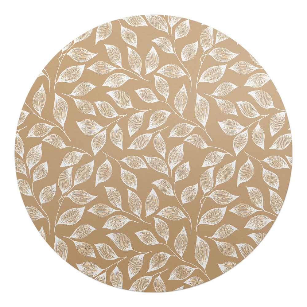 Ochranná podložka na podlahu kulatá Listy na větvičkách
