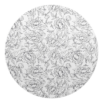 Podložka pod židli kulatá Květinový vzor obrysu