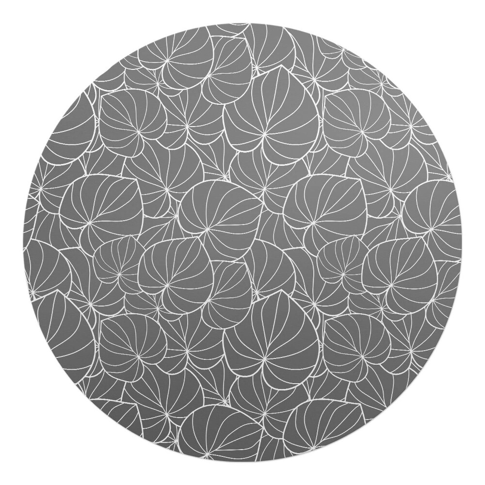 Ochranná podložka na podlahu kulatá Listy v abstrakci