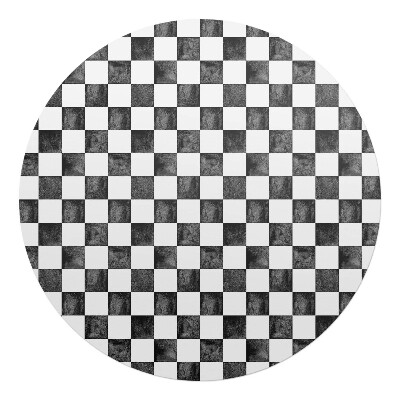 Podložka pod židli kulatá Vintage šachovnice