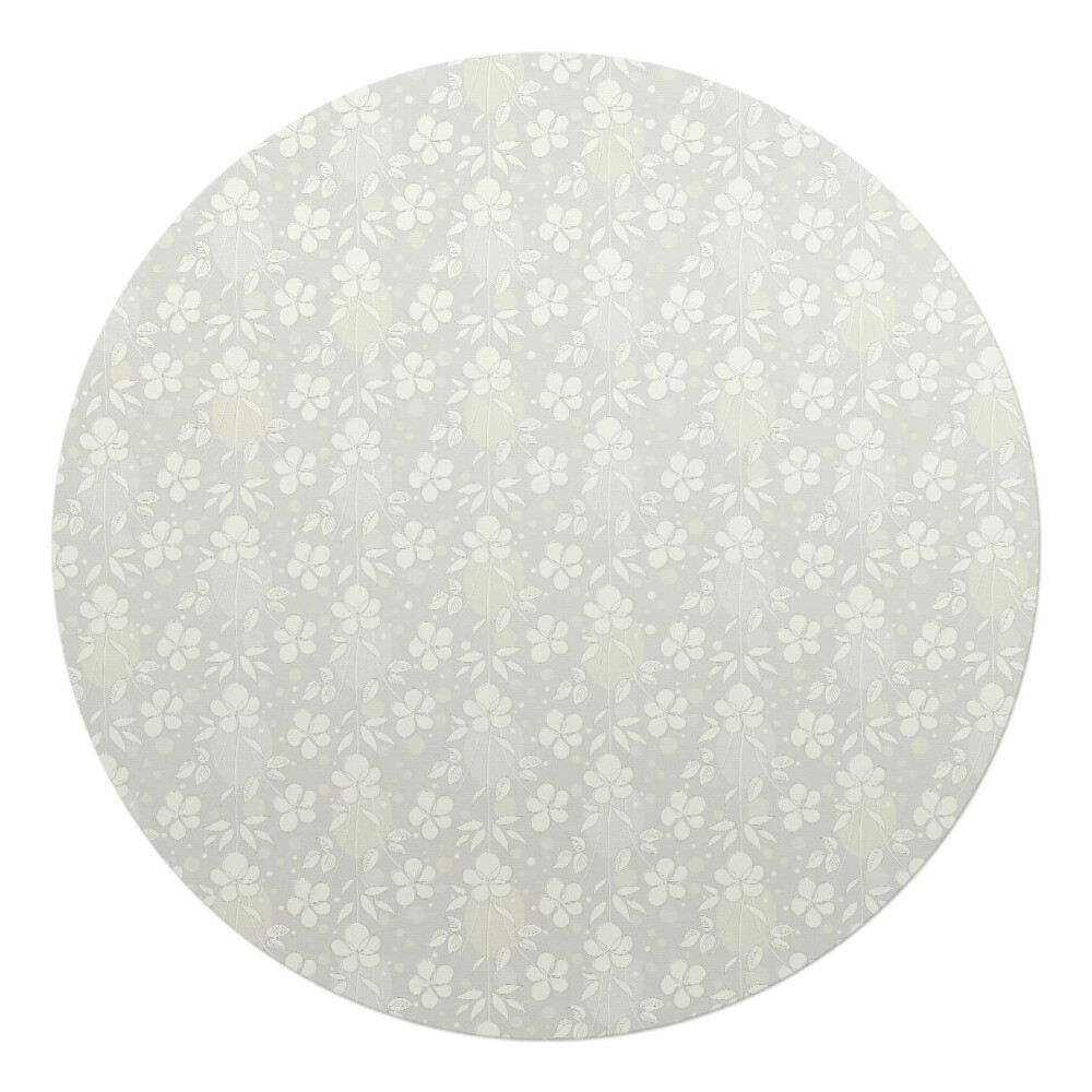 Podložka pod židli kulatá Retro květinový vzor
