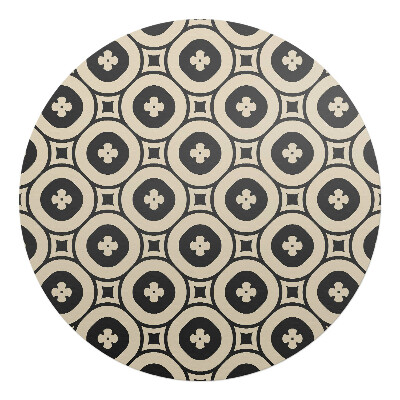 Podložka pod křeslo kulatá Geometrický retro vzor