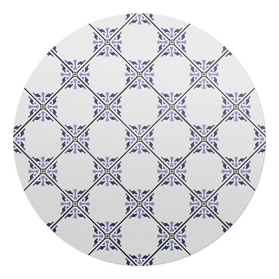 Ochranná podložka na podlahu kulatá Geometrický kostkovaný vzor