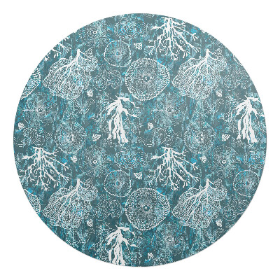 Ochranná podložka na podlahu kulatá Organické mořské vzory