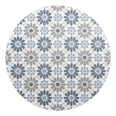 Ochranná podložka pod židli kulatá Retro květinový vzor