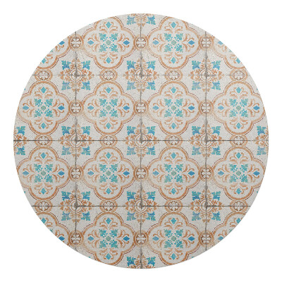 Podložka pod křeslo kulatá Retro dlaždicová ozdoba