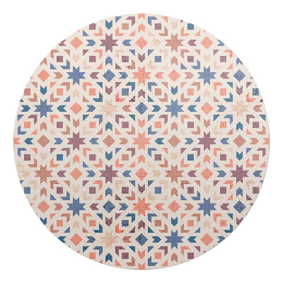 Podložka pod křeslo kulatá Geometrický retro vzor