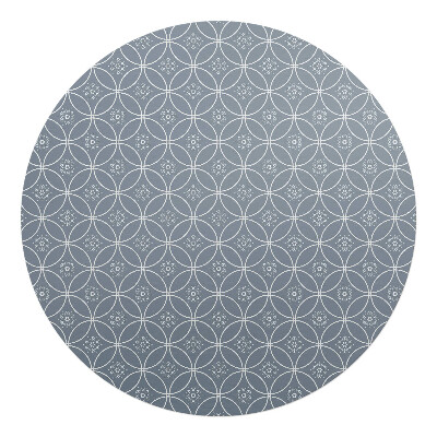 Ochranná podložka na podlahu kulatá Geometrický retro vzor