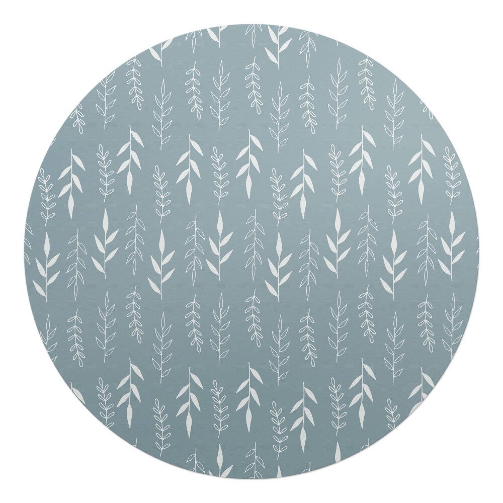 Ochranná podložka pod židli kulatá Vzorek listů rostliny