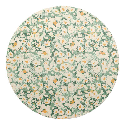 Podložka pod židli kulatá Retro květinový vzor