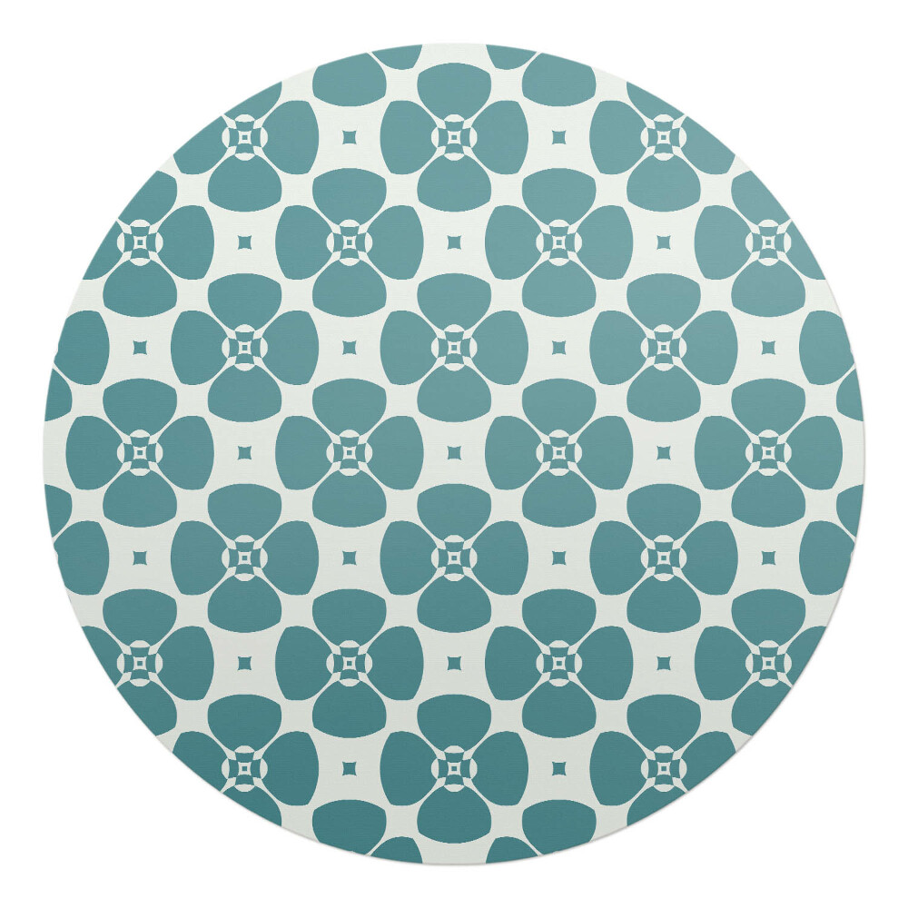 Ochranná podložka pod židli kulatá Retro květinový vzor