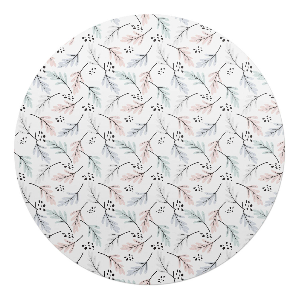 Podložka pod křeslo kulatá Pastelový listový vzor