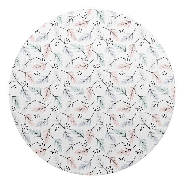 Podložka pod křeslo kulatá Pastelový listový vzor