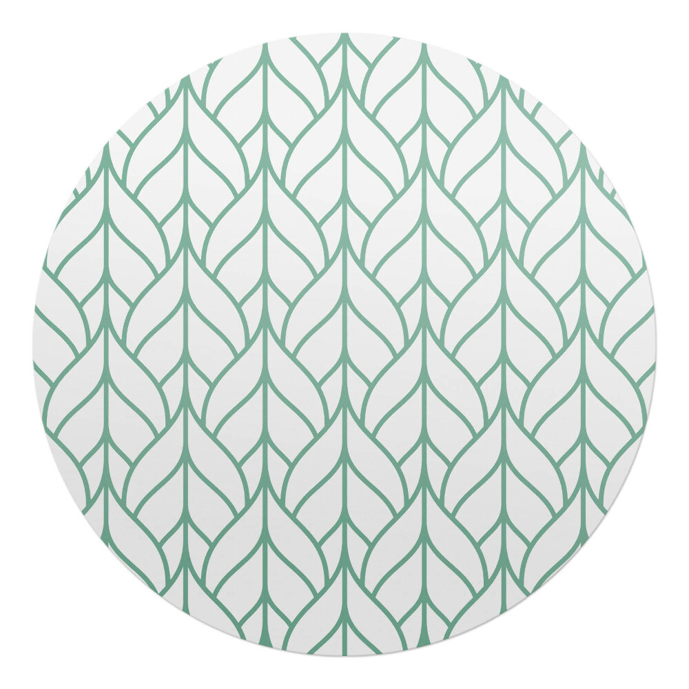 Ochranná podložka pod židli kulatá Listy ve vzoru