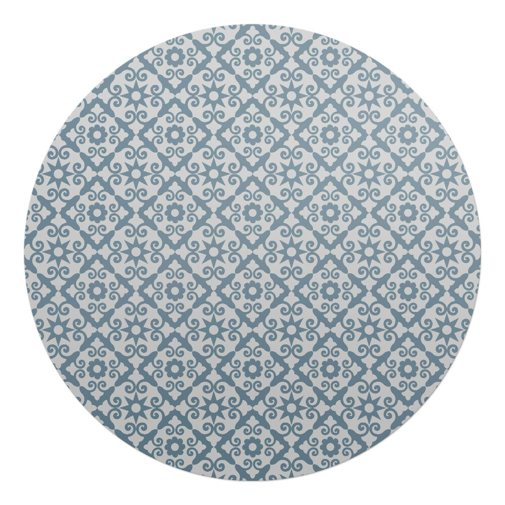 Ochranná podložka na podlahu kulatá Květinový ornament