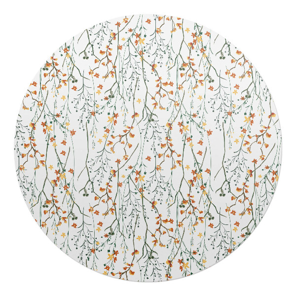 Podložka pod křeslo kulatá Podzimní květiny větvička
