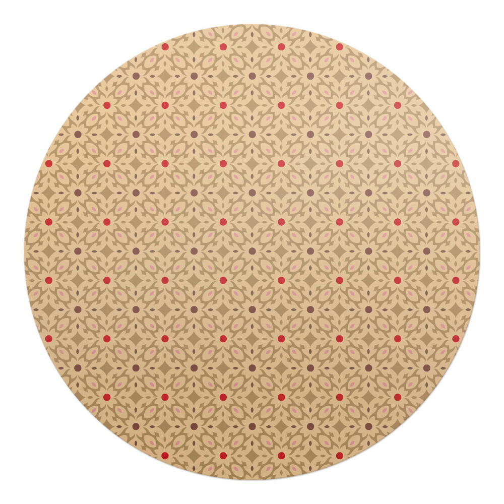 Podložka pod židli kulatá Retro květinový vzor